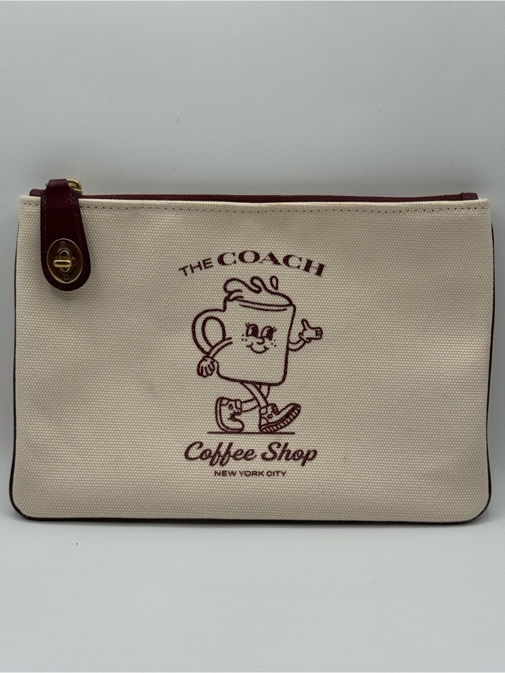 Coach Coffee Shop CS485 Turnlock Pouch Natural Multi Lil Miss Jo Canvas Clutch